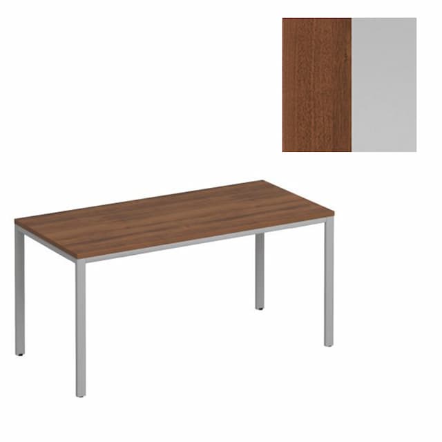 Стол письменный на металлокаркасе Юнитекс Комфорт МП2 К.С2 162 ОФ (140x67x75) французский орех/серый