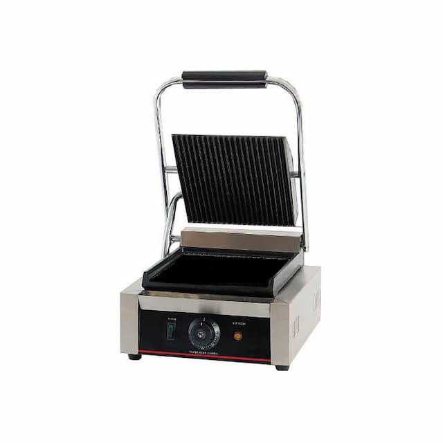 Гриль пресс односекционный с верхней ребристой и нижней плоской пластиной Kocateq GH811C